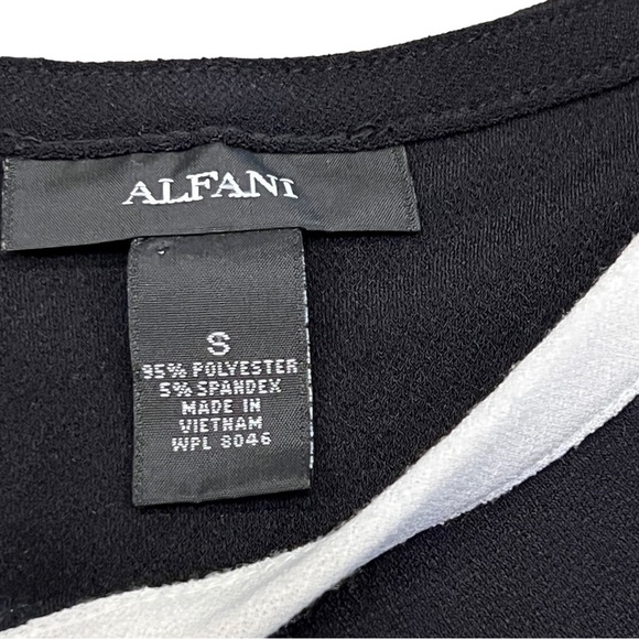 Alfani Women’s Black Sleeveless Blouse with White Accent Trim, Size Small - Picture 3 of 11